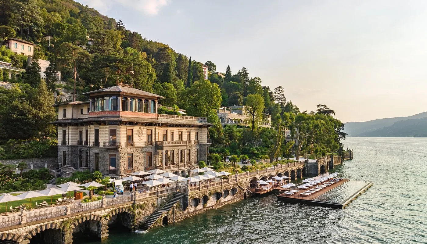 Lake Como seen from the mountains above the eastern shore, Lombardy
